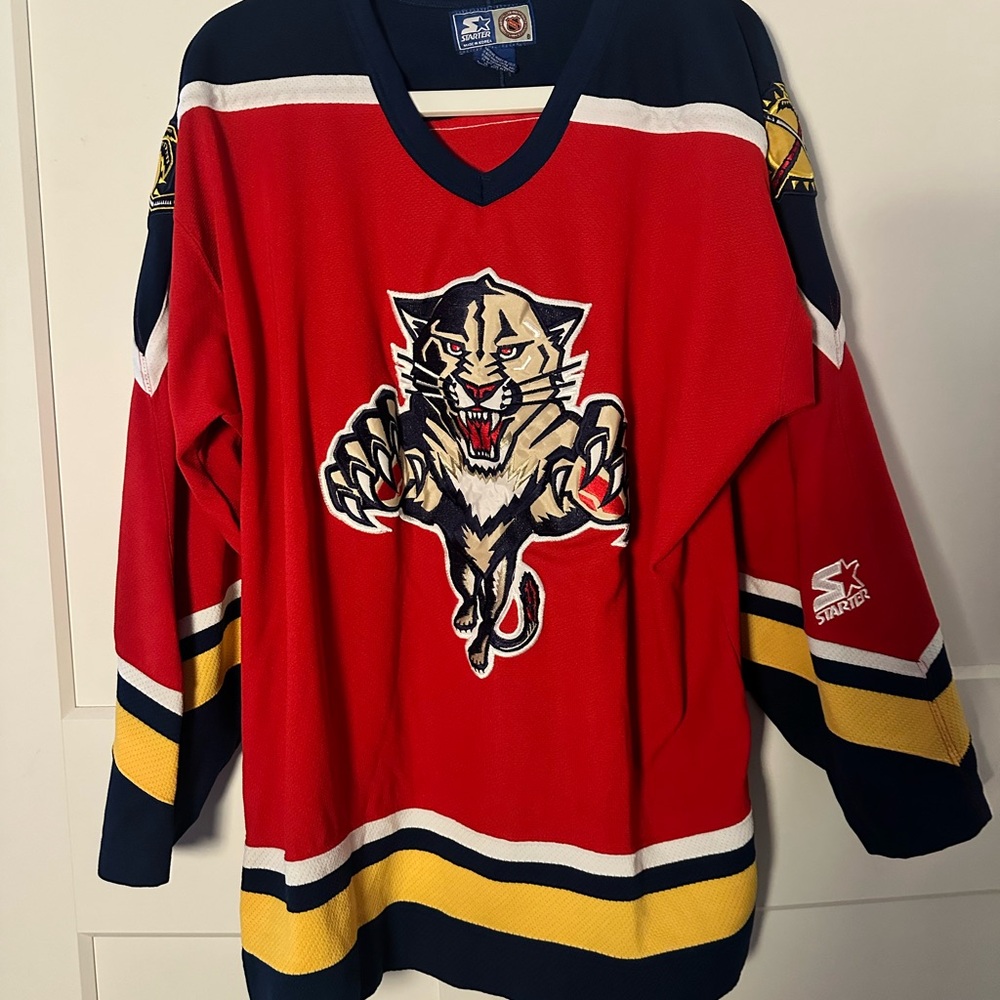 STARTER Florida Panther Red and Navy Hockey Jersey
